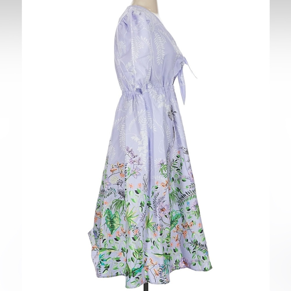 INC International Concepts Purple Floral Tie Front Dress Spring Easter - Picture 4 of 7